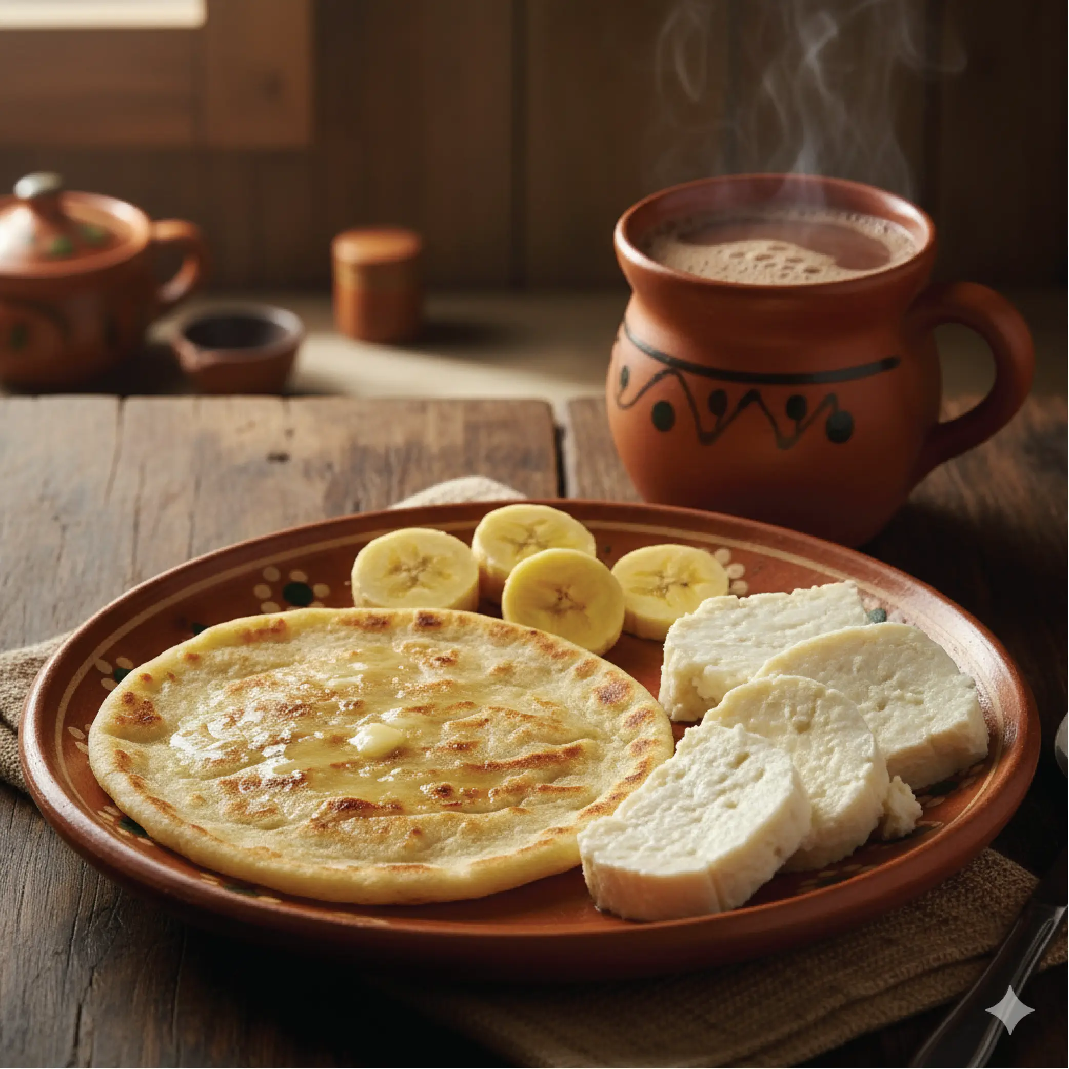 Arepa Tela con Quesito y Mantequilla